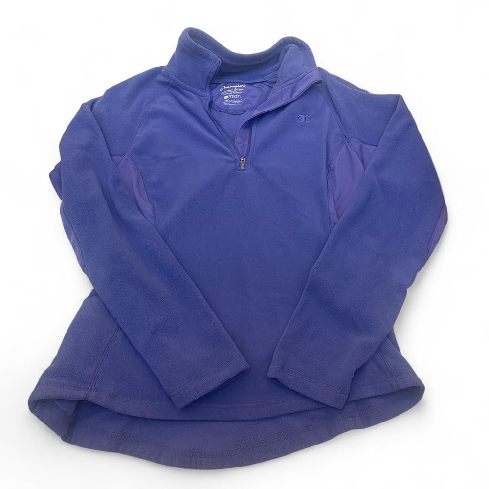 Champion Womens Purple Fleece Quarter Zip Pullover Cold Weather Gear Duofold L